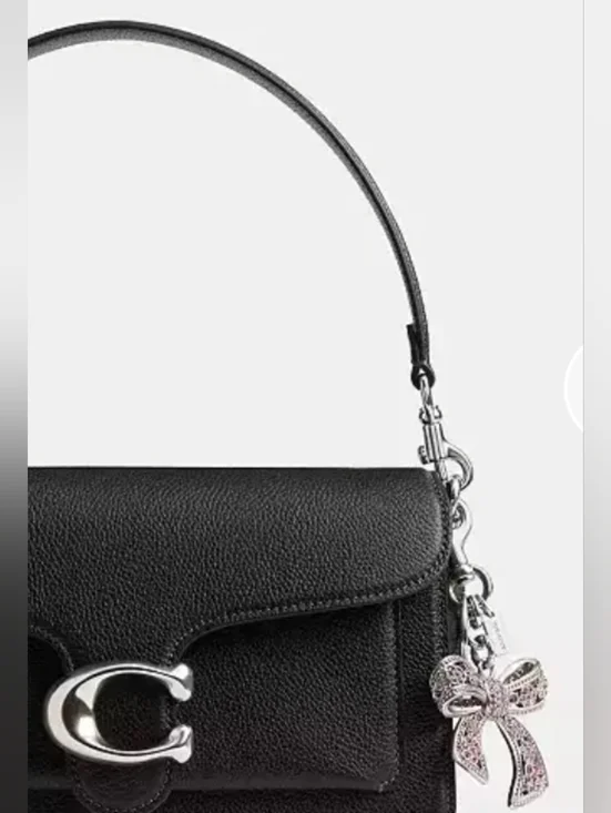 Coach Bow Bag Charm SILVER/PURPLE. NWT - Picture 2 of 3